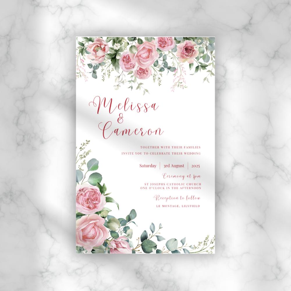 Blush Rose Invitation from the Blush Rose collection