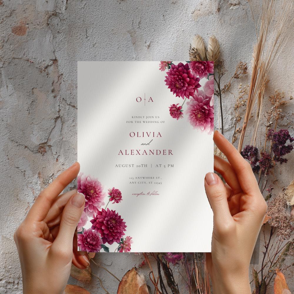 Dahlia Bloom Invitation from the Dahlia Bloom collection
