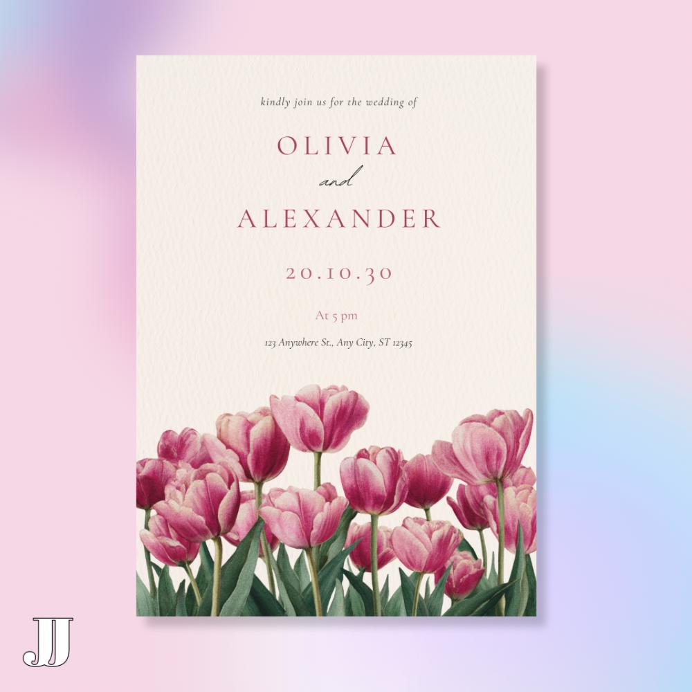 Pink Tulip Invitation from the Pink Tulip collection