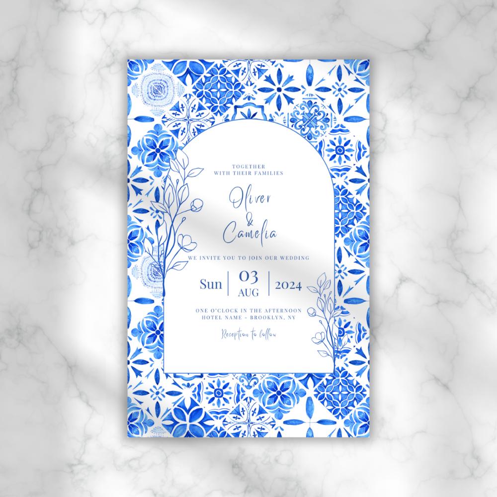 Santorini Blue Invitation