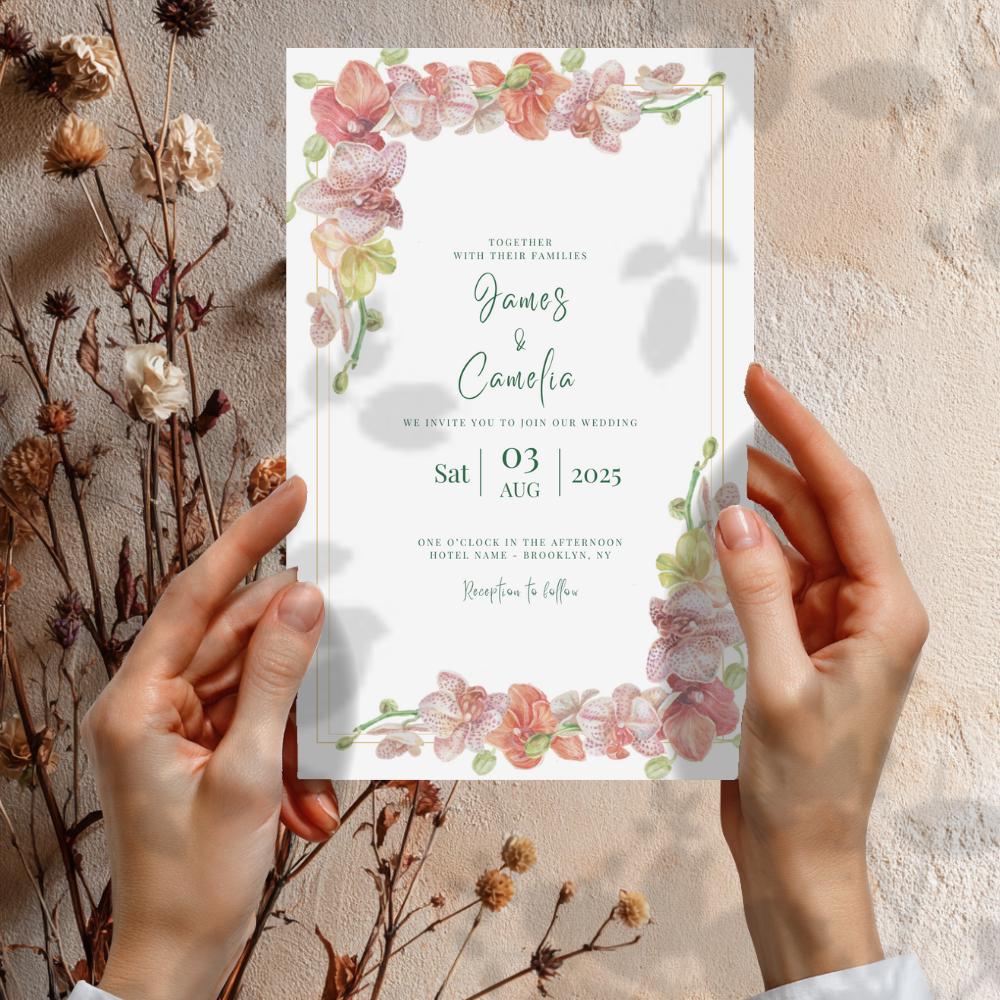 Orchid Flourish Invitation from the Orchid Flourish collection
