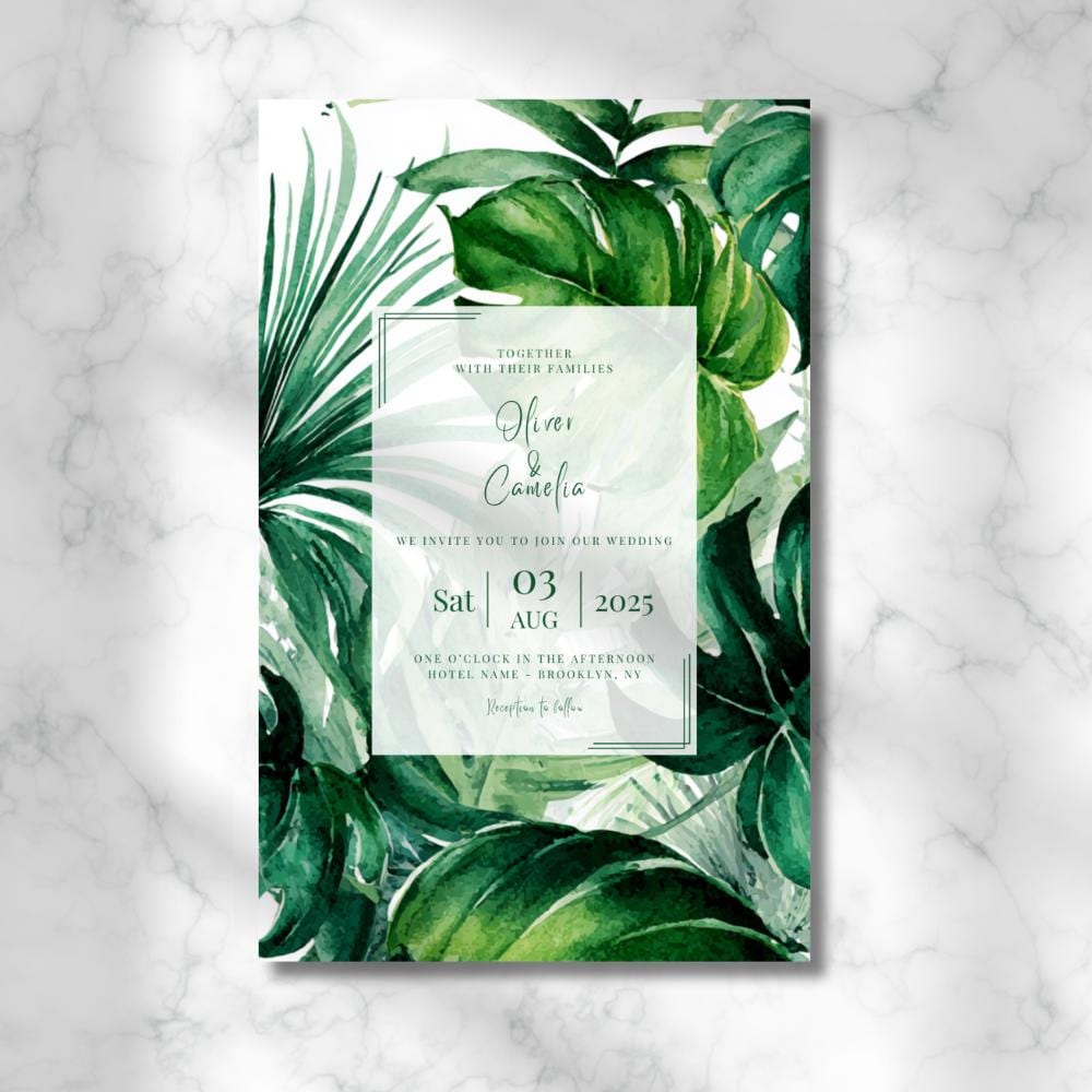 Green Monstera Invitation from the Green Monstera collection