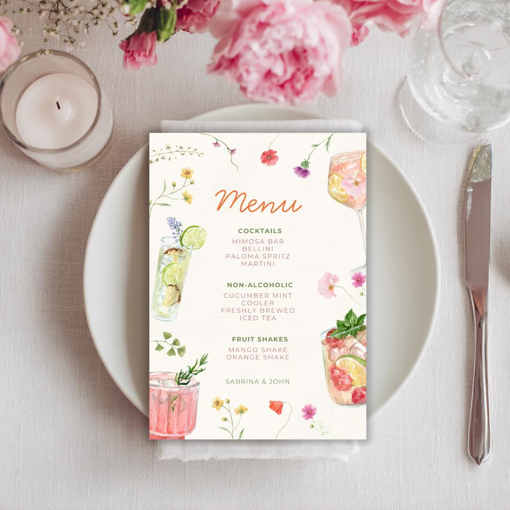 Botanical Bar Menu from the Botanical Bar collection