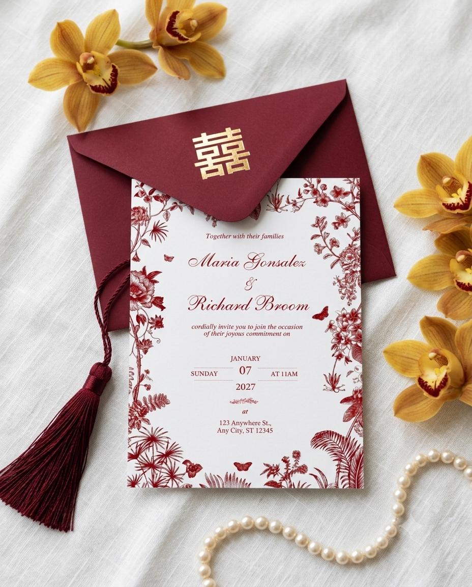 Indochine Toile Invitation