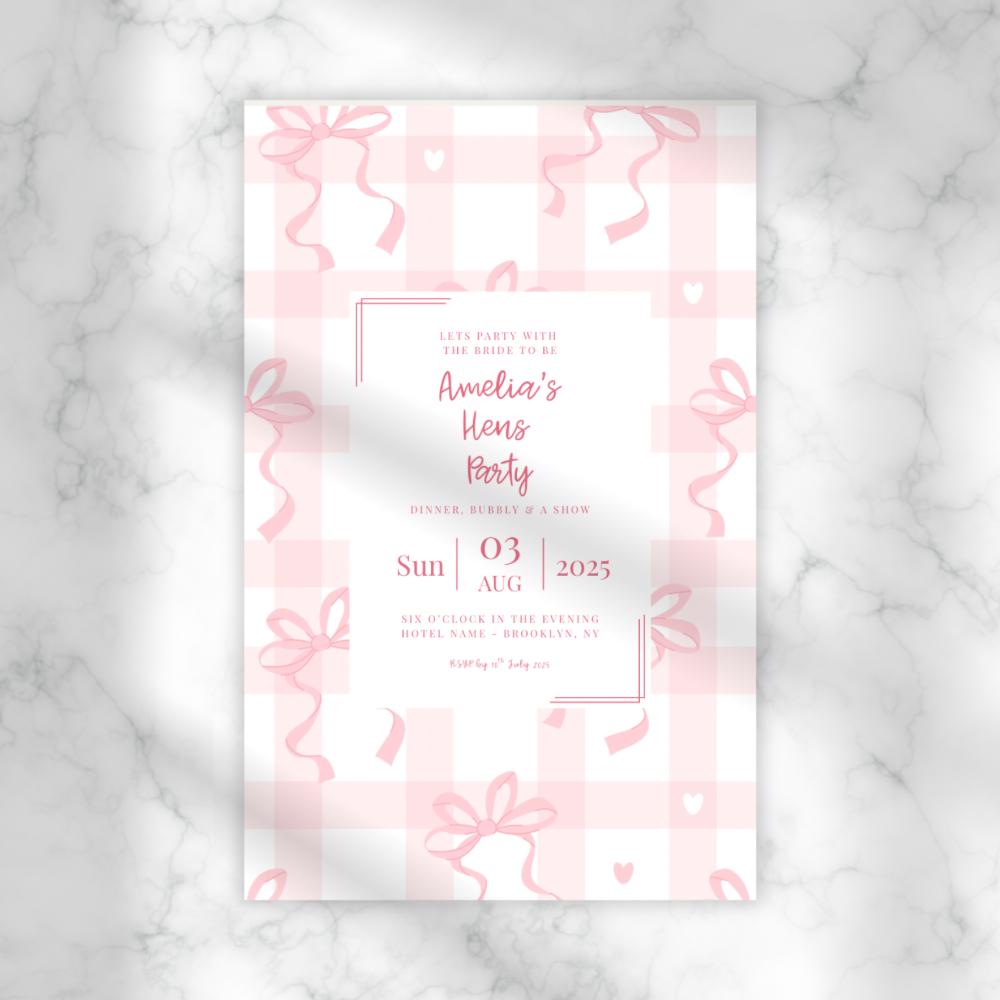 Bow Gingham Card