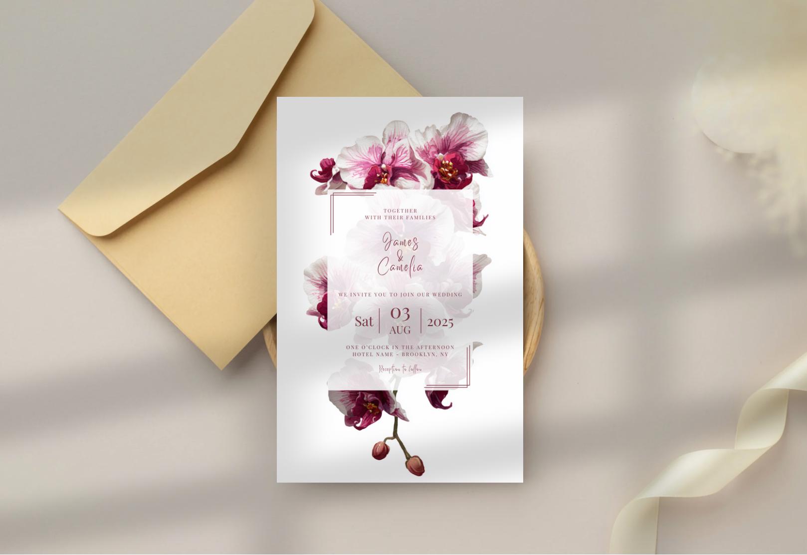 Crimson Orchid Invitation from the Crimson Orchid collection