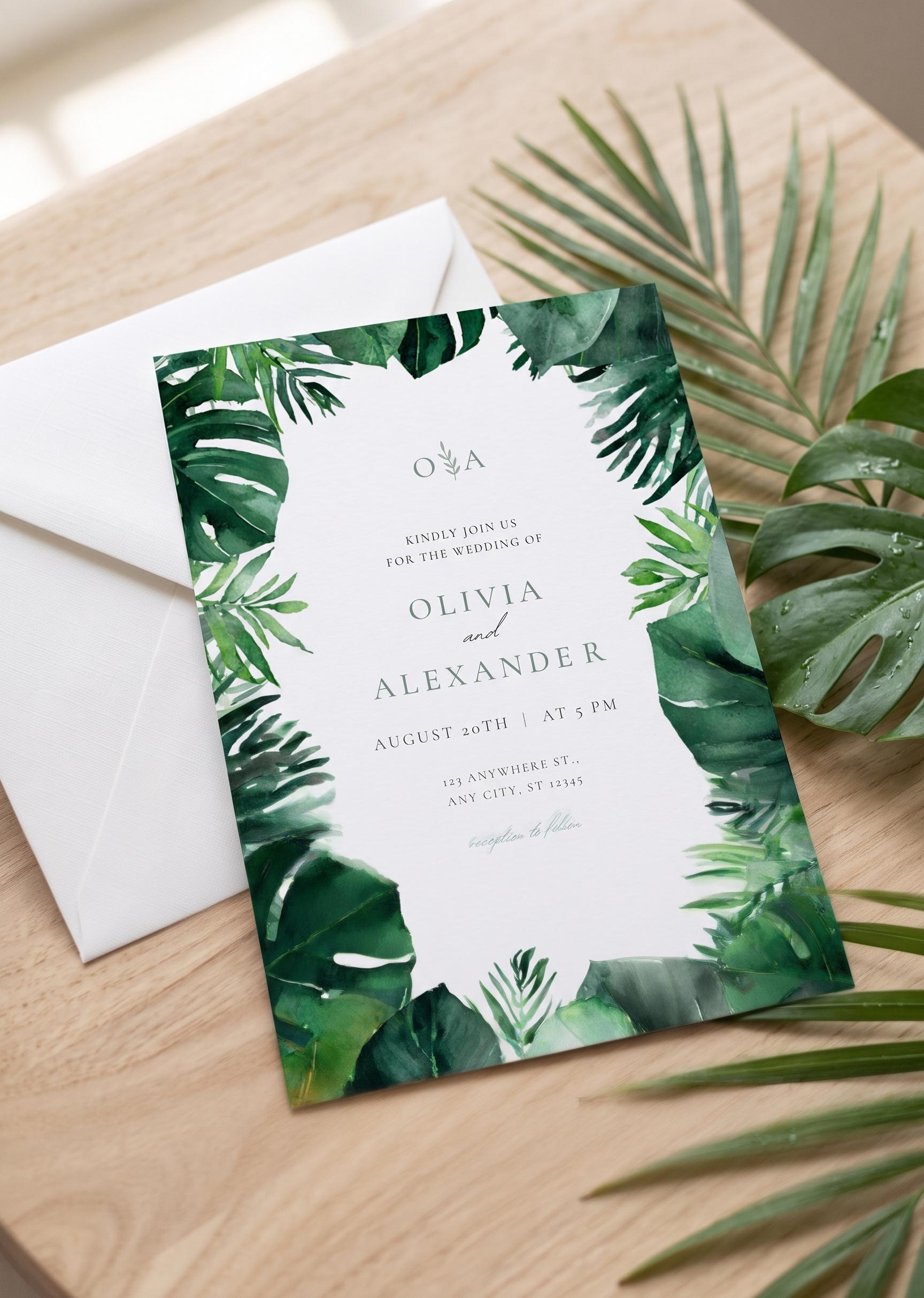 Jungle Botanical Invitation from the Jungle Botanical collection