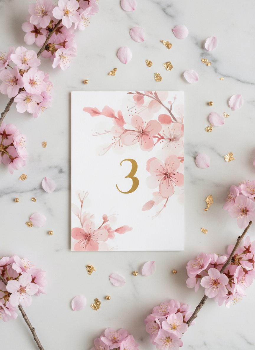 Sakura Spring Table Number