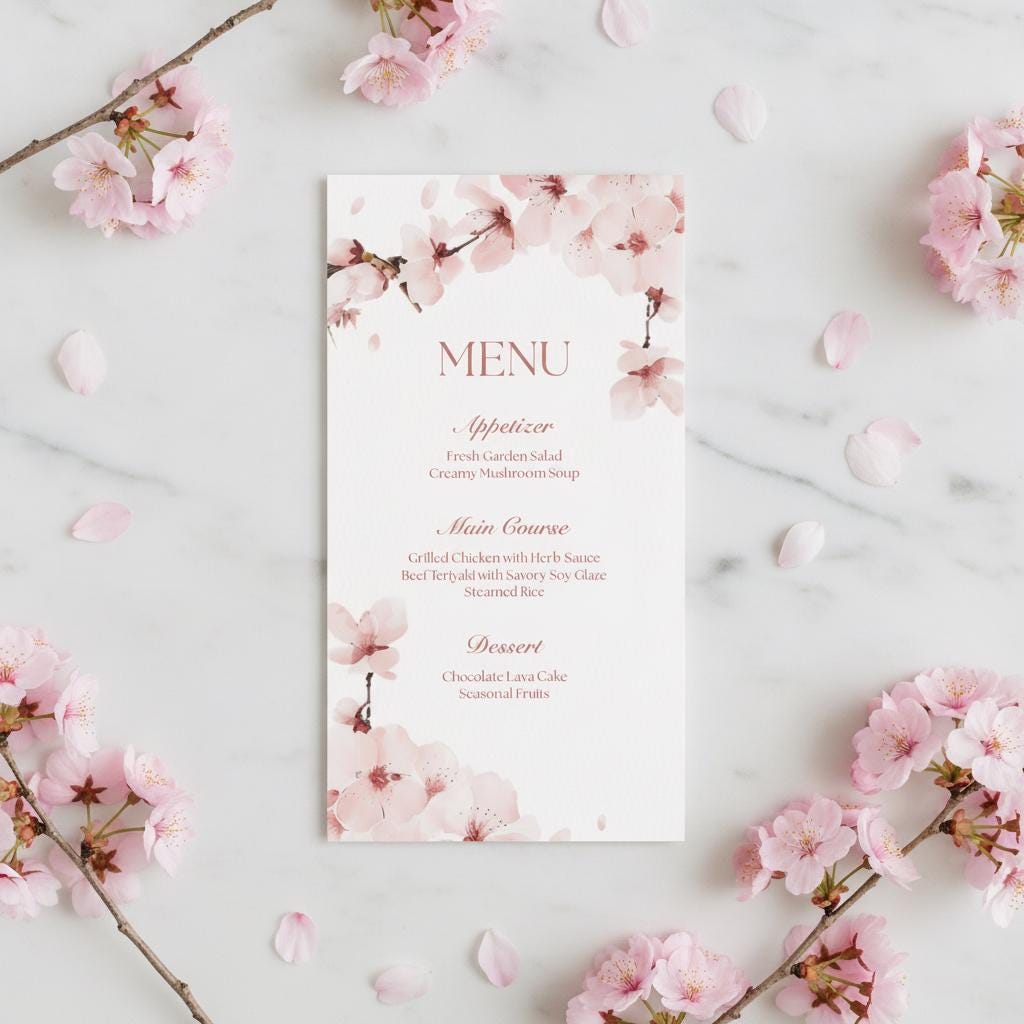 Sakura Spring Menu