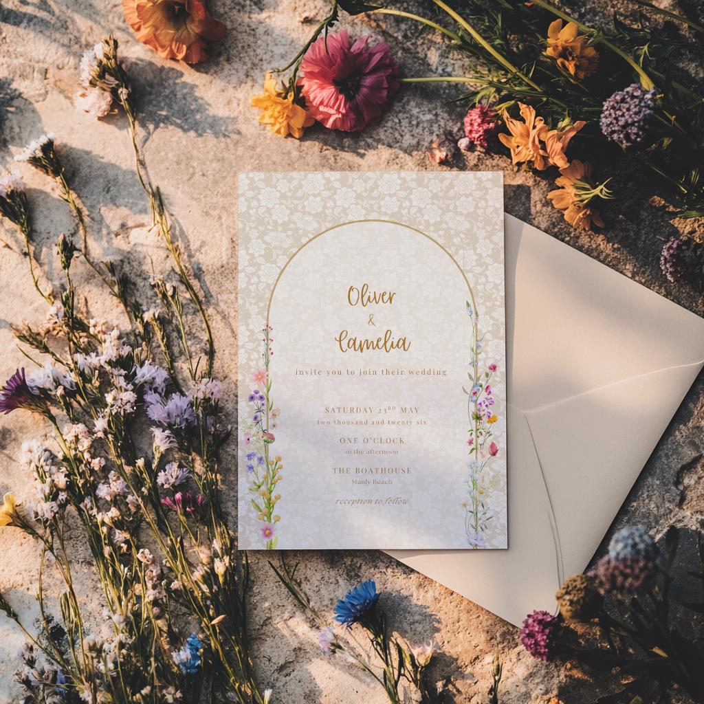 Wildflower Lace Invitation from the Wildflower Lace collection