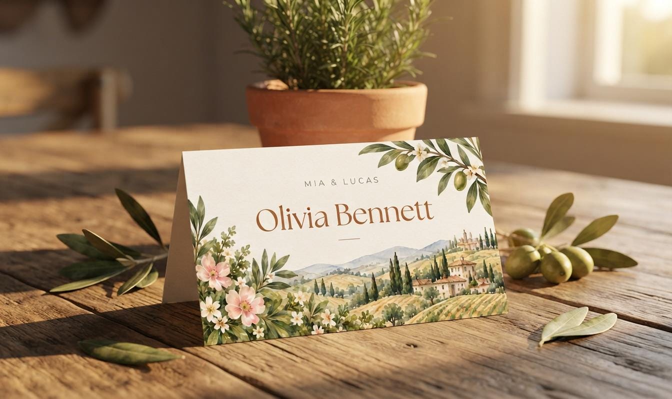Olive Grove Place Card