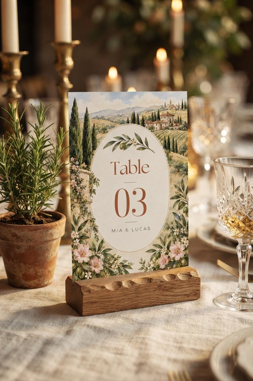 Olive Grove Table Number from the Olive Grove collection